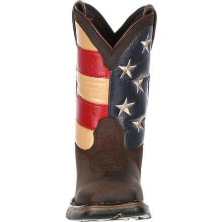 Durango Big Kids' Lil' American Flag 8" Western Boot - DBT0160 - 3.5M