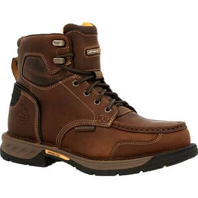 Georgia Boot Men's 6" Waterproof Athens 360 Brown Moc Toe Work Boot - GB00439 - 8M