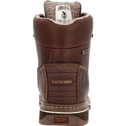 Georgia Boot Women's 6" AMP LT Brown Edge Round Alloy Toe Waterproof Work Boot - GB00515 - 6M