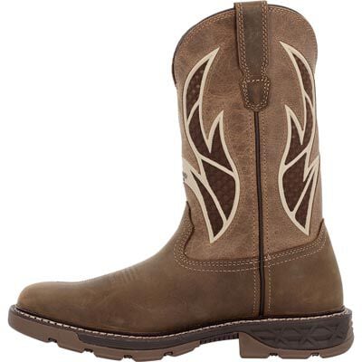 Georgia Boot Men's 11" Carbo - Tec FLX Waterproof Pull - On Brown Work Boot - GB00703 - 7M