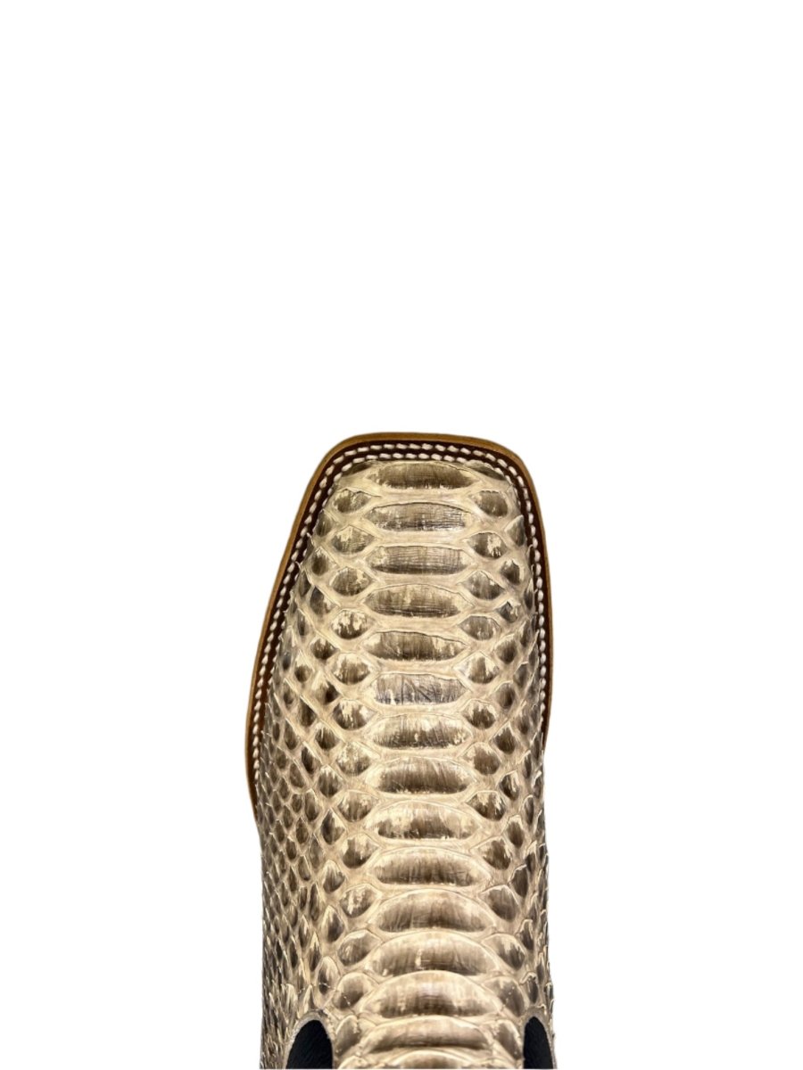 Horse Power Men's 13" Python Back Cut Mink Square Toe Cowboy Boots - HP8077 - 8D