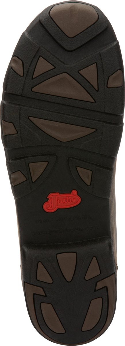 Justin Men's 4" Cappie Dark Brown Moc Toe Work Shoe - 232 - 7M