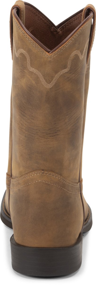Justin Men's 10" Tan Apache Roper Western Boot - 3902 - 6D