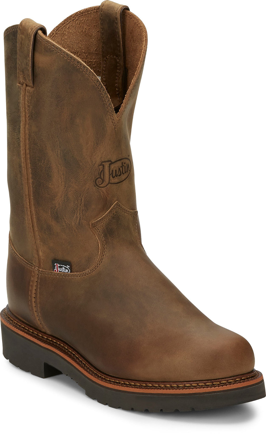 JUSTIN BOOTS MEN\'S SIZE 7 1/2 C WORK BOOTS EUC! Justin Men main image 4