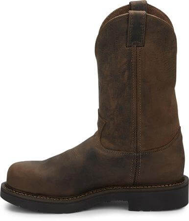 Justin Men's 11" Balusters Round Steel Toe Work Boot - 4445 - 6D