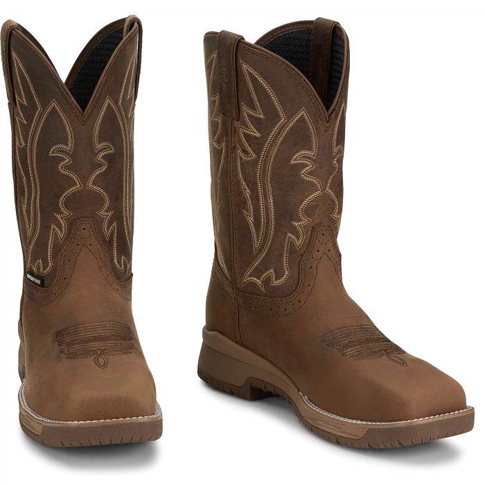 Justin Boots Men's 11" Nitread Square Toe Work Boots - CR3211-7D
