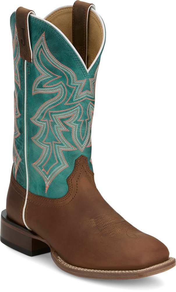 Women's Justin Miss Elle Western Broad Square Toe Boot - FN4202 - 6B