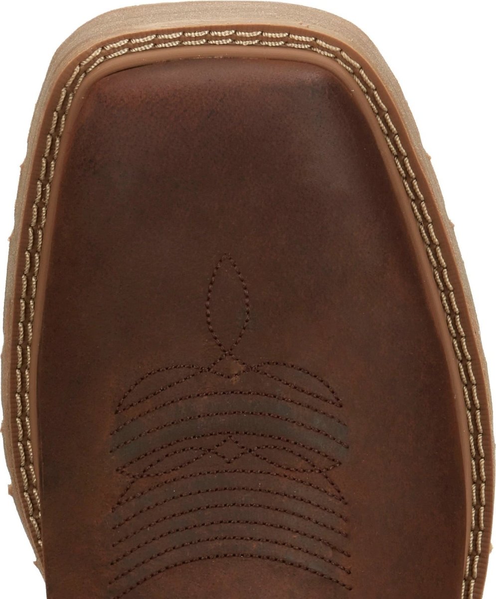 Justin Men's 11" Wide Square Steel Toe Pecan Brown Water Buffalo Work Boot - SE3101 - 8D