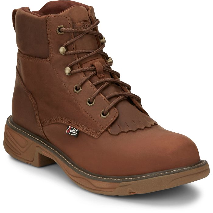 Justin Men's 6" Waterproof Rush Round Toe Lacer Work Boots - SE465 - 8D