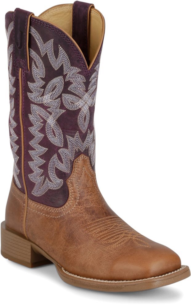 Justin Boots Women's 11" Plum Goat Square Toe Western Boots - UN2340-6B