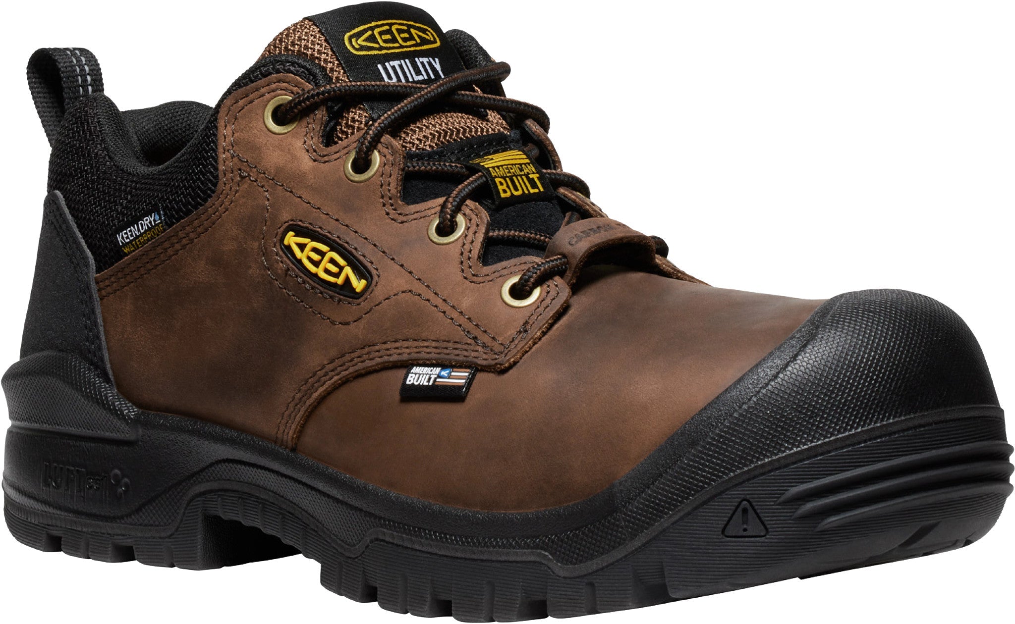 KEEN Utility Men's Brown Independence Oxford Carbon Fiber Waterproof Work Shoe - 1028285 - 7D