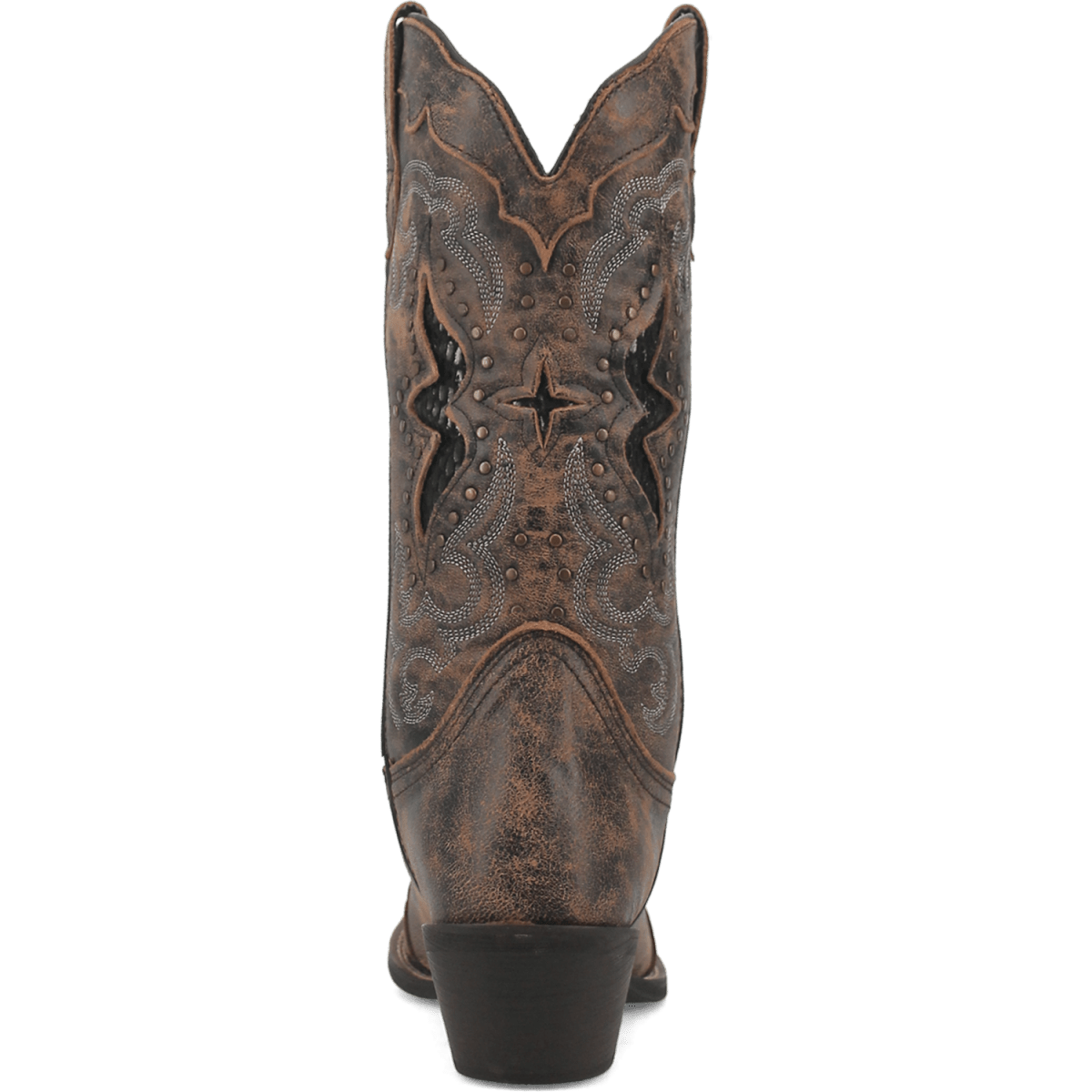 Laredo Women's 13" Lucretia Brown Embroidery & Studs Snip Toe Western Boot - 52133-6.5M