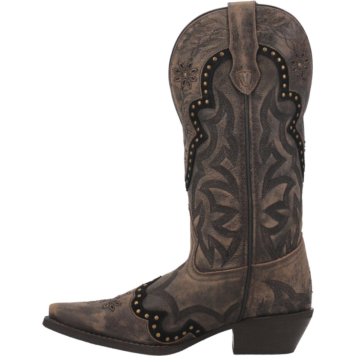 Laredo Women's 12" Skyla Brown Leather Snip Toe Boots - 52413 - 6M