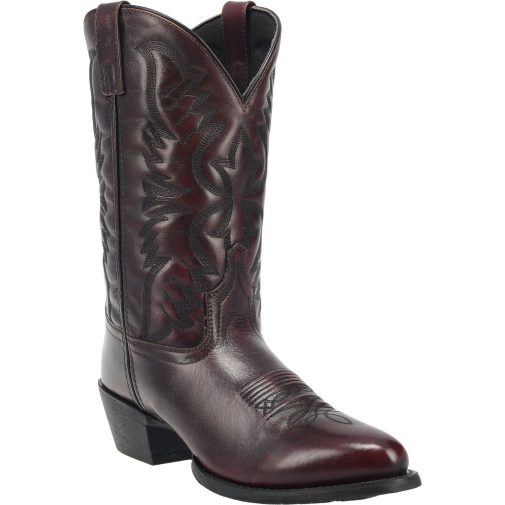 Laredo Mens 12in Black Cherry Western Style Traditional Cowboy Boots Size 7 Laredo Men main image 2