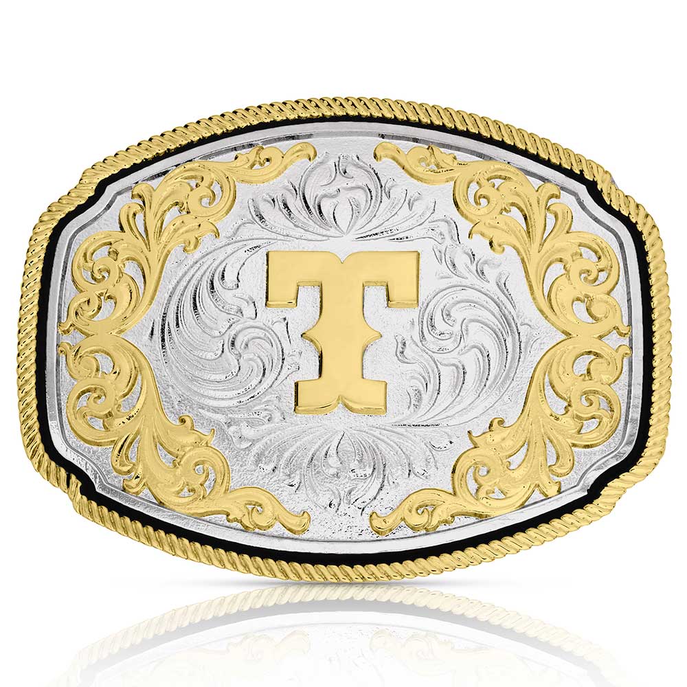 Montana Silversmiths Western Initial Buckle - Style T - A1047T