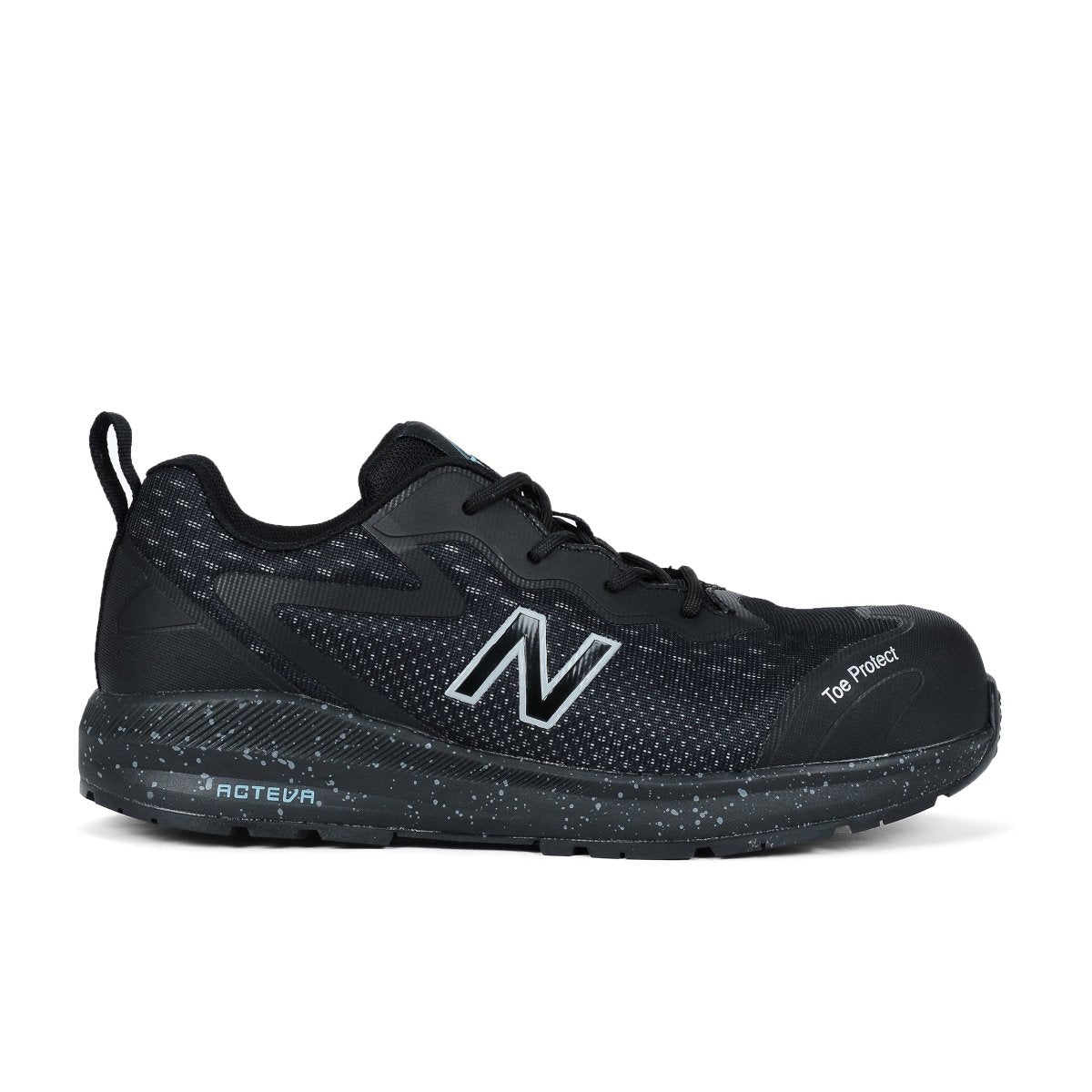 New Balance Women's Logic Black and Aqua Composite Toe Work Shoe - WIDLOGIBL - 5.5B