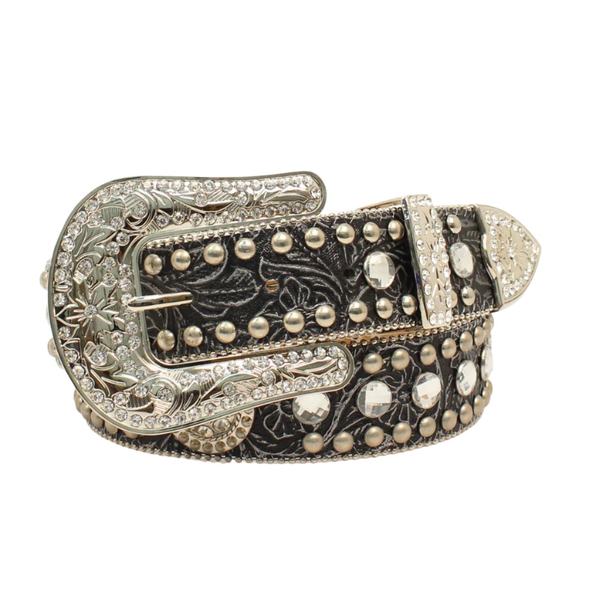 Nocona Women's Rhinestone & Silver Western Belt - N3513001 - S