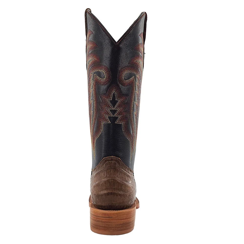 R. Watson Men's Coco Caiman Belly 13" Malaga Goat Wide Square Western Boots - RW2004-2-7B