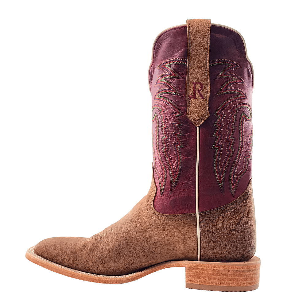 R. Watson Men's 11" Tan Nubuck & Camel Wide Square Toe Western Boot - RW7210 - 2 - 7D