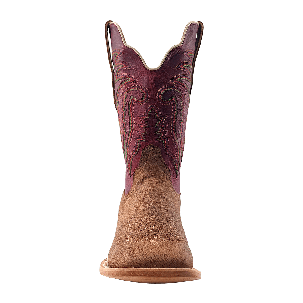 R. Watson Men's 11" Tan Nubuck & Camel Wide Square Toe Western Boot - RW7210 - 2 - 7D