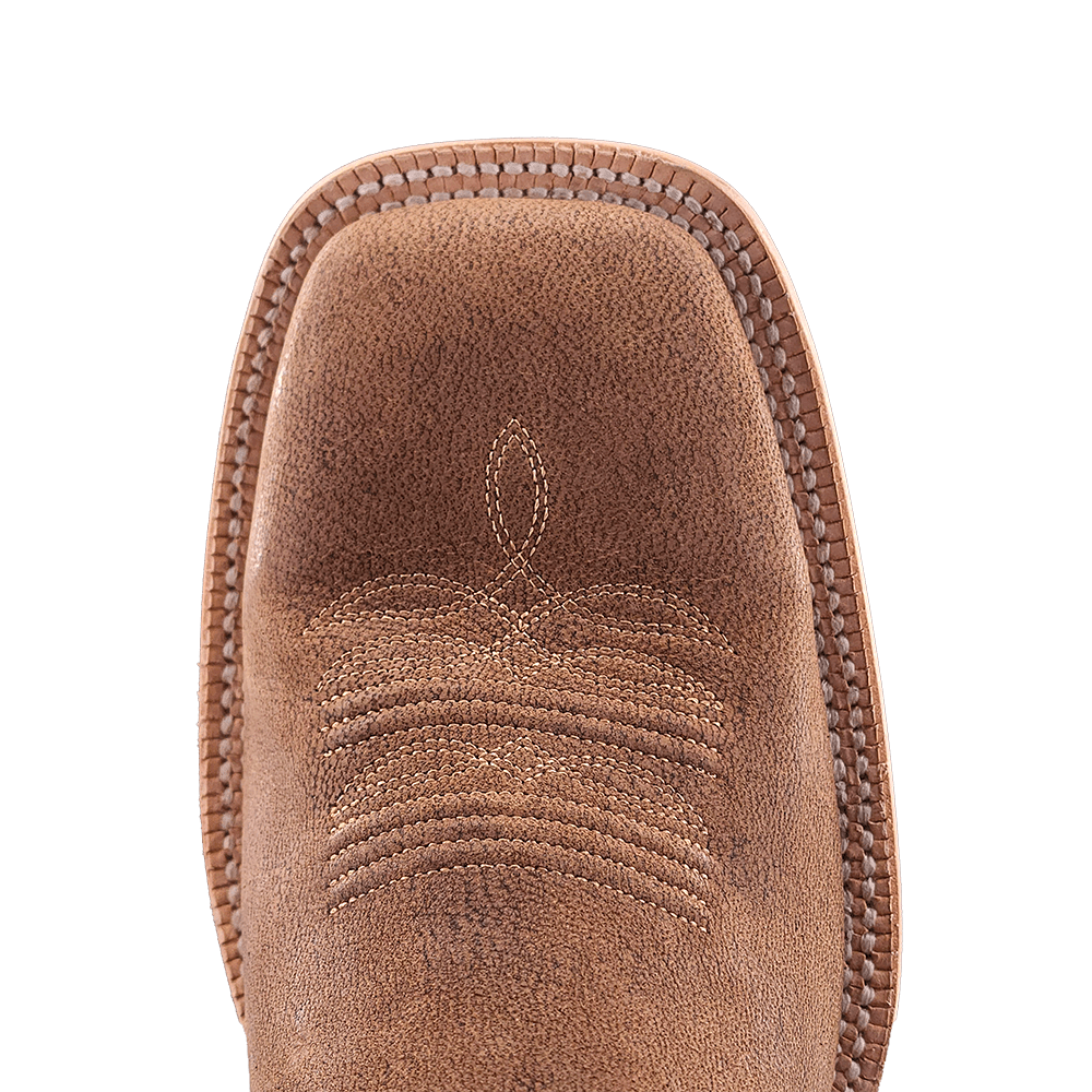 R. Watson Men's 11" Tan Nubuck & Camel Wide Square Toe Western Boot - RW7210 - 2 - 7D