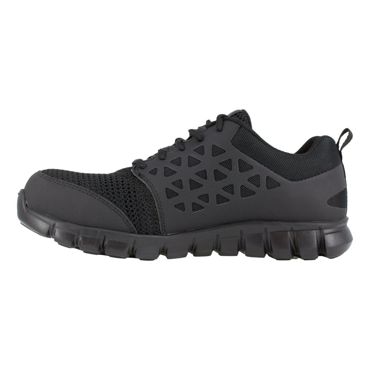 Reebok Women's All Black Athletic Lace Up Composite Toe Work Shoe - RB039 - 4M