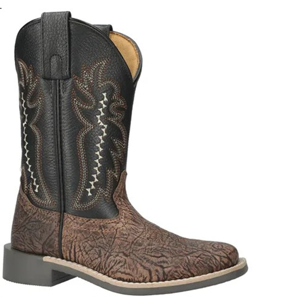 Smoky Mountain Boys Presley Brown & Black Square Toe Western Boot - 3320C - 8.5R