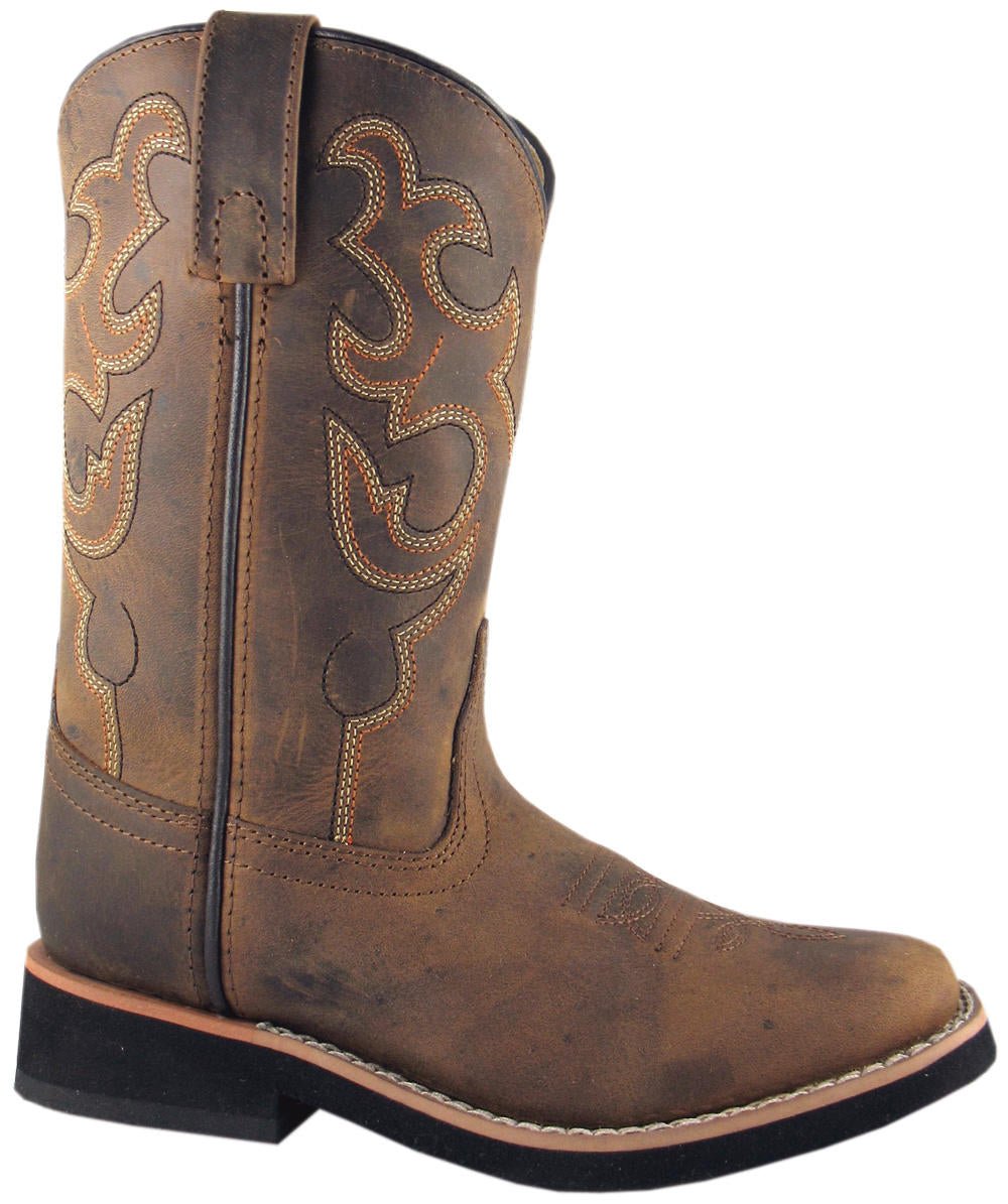 Smoky Mountain Childrens Pueblo Dark Crazy Horse Leather Western Boot - 3520C - 8.5D
