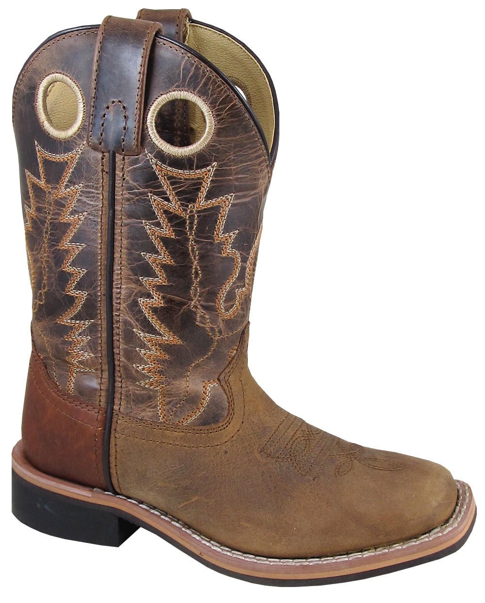Smoky Mountain Youth Girls Jesse Brown Distress Crackle Leather Western Boot - 3662Y - 3.5D