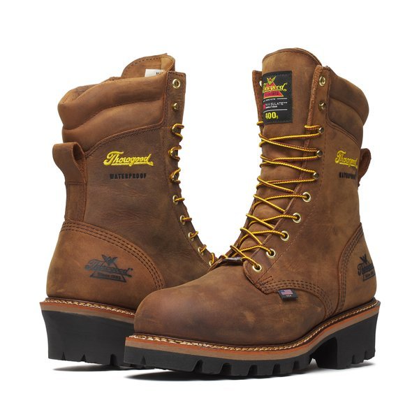 Thorogood Men's 9" Waterproof Logger Series Crazy Horse Round Insulated Steel Toe Work Boot - 804 - 3554 - 8D