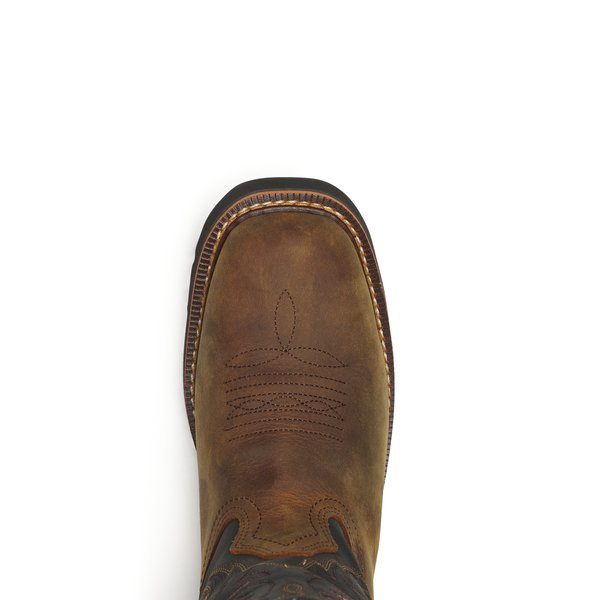 Thorogood Men's 11" Crazy Horse & Black Square Toe Waterproof Wellington Western Work Boot - 814 - 4330 - 7D