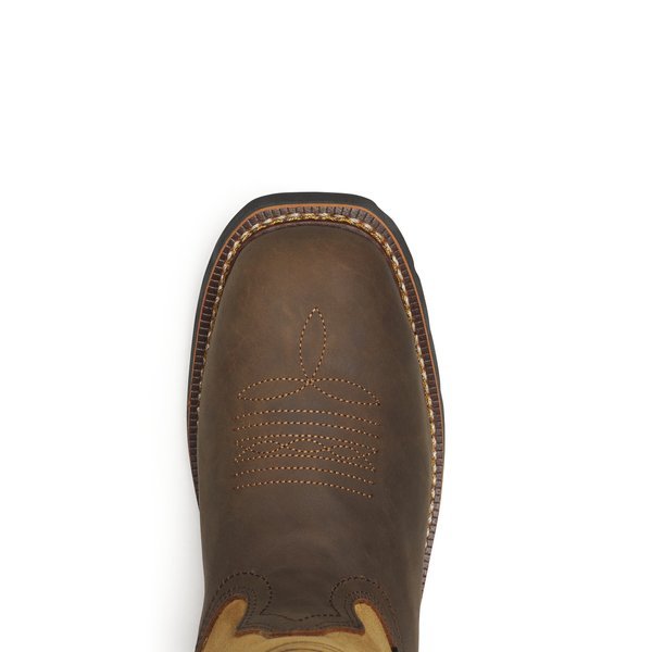 Thorogood Men's 11" Crazy Horse & Tan USA Flag Waterproof Square Toe Western Work Boot - 814 - 4338 - 7D