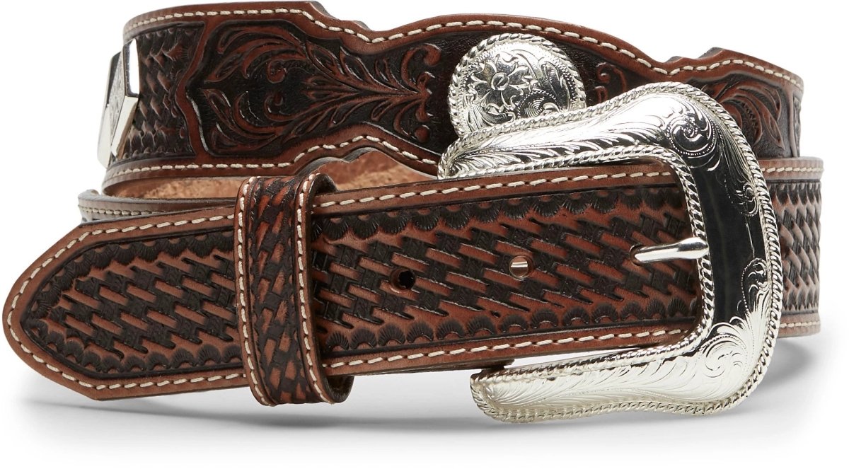 Tony Lama Men's Cross Creek Ridge Dark Brown Western Belt - C42644 - 32