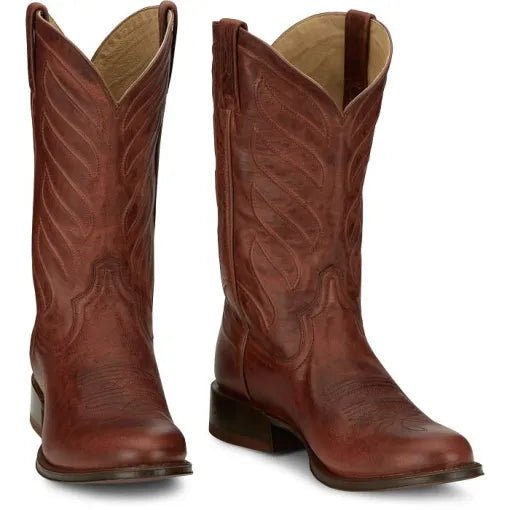 Tony Lama Men's 12" Cognac Goat Leather Lenado Boots - DR3036 - 7D