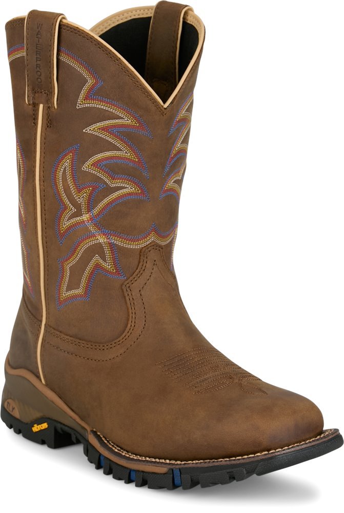 Tony Lama Men's 11" Roustabout Tan Square Toe Work Boots - TW5021-7D