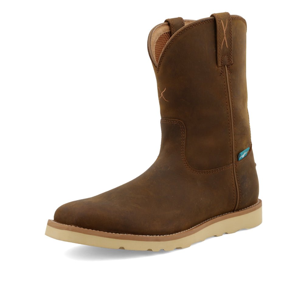 Twisted X Men's 10" Distressed Saddle Pull On Wedge Sole Work Boot - MCBW001 - 7M