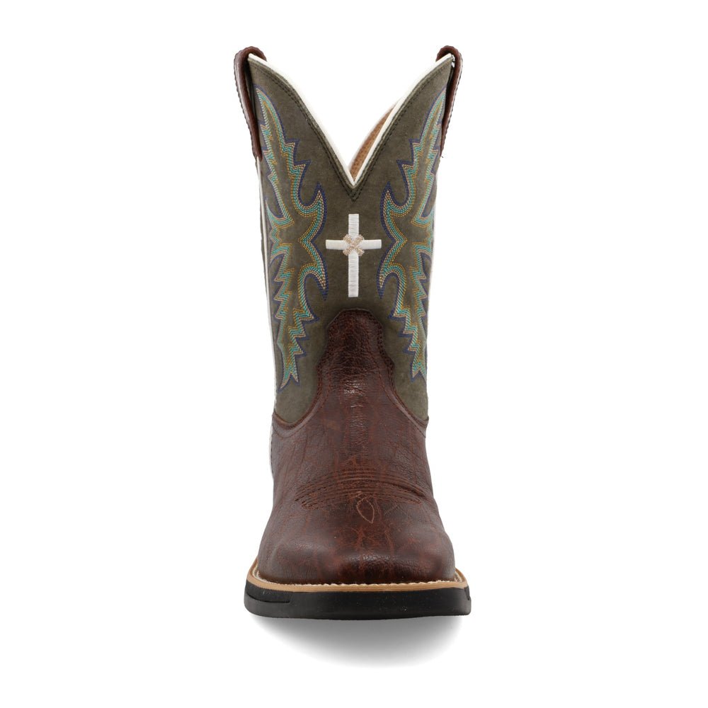 Twisted X Men's 11" Tech X Brown & Green Western Boot - MXW0004 - 7D
