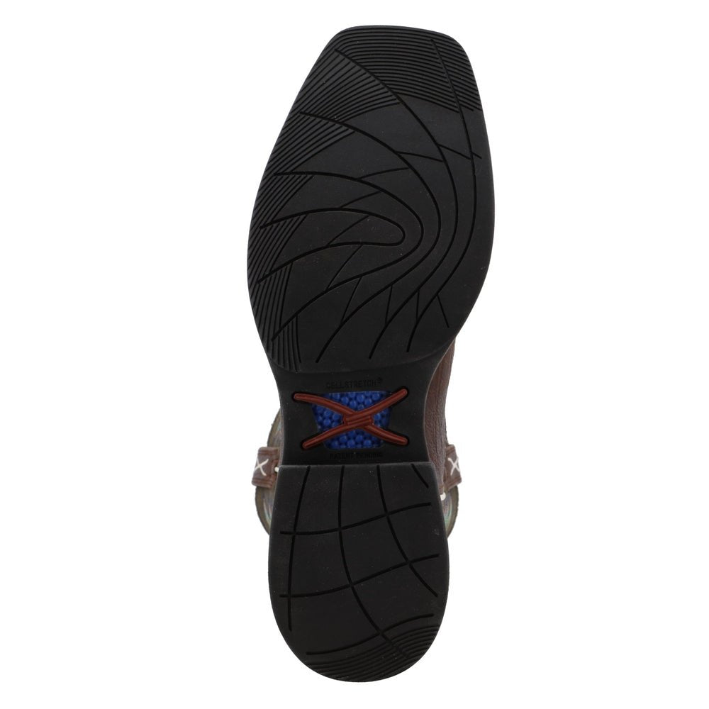 Twisted X Men's 11" Tech X Brown & Green Western Boot - MXW0004 - 7D