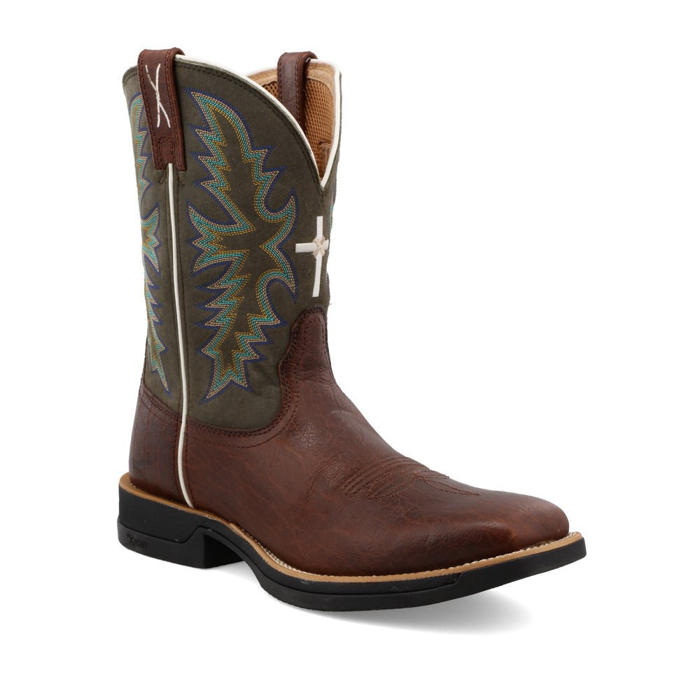 Twisted X Men's 11" Tech X Brown & Green Western Boot - MXW0004 - 7D