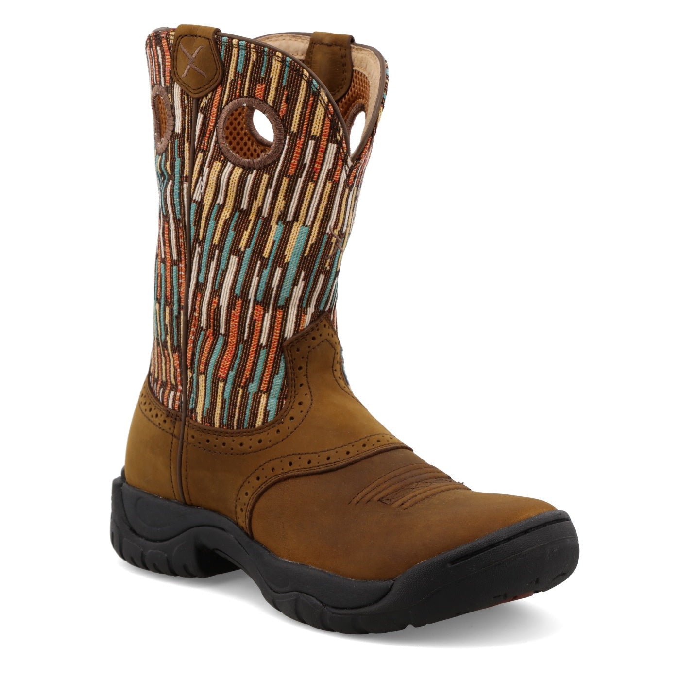 Twisted X Women's 9" Brown All Around Round Toe Work Boot - WAB0013 - 5.5M