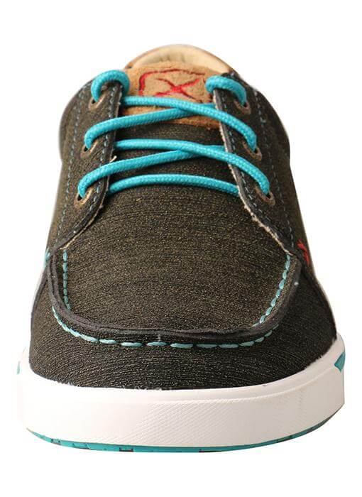 Twisted X Women's Kicks Charcoal & Turquoise Casual Shoe - WCA0029 - 5.5M