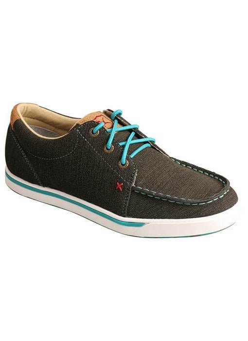 Twisted X Women's Kicks Charcoal & Turquoise Casual Shoe - WCA0029 - 5.5M