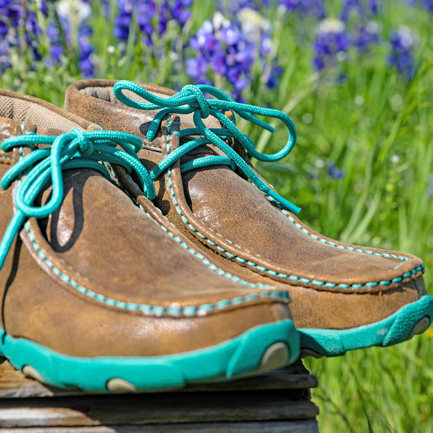 Twisted X Women's Casual Chukka Turquoise Driving Moc - WDM0020 - 5.5M