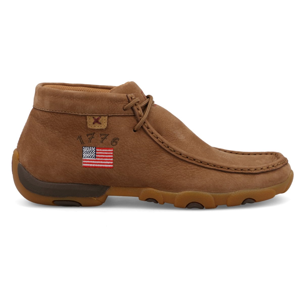 Twisted X Women's Chukka Driving Moc - Camel & American Flag - WDM0166-5.5M