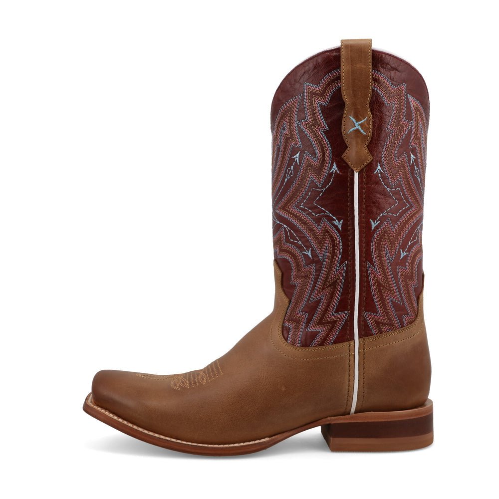 Twisted X Women's 11" Rancher Peanut & Oxblood Square Toe Western Boot - WRAL025 - 5.5B