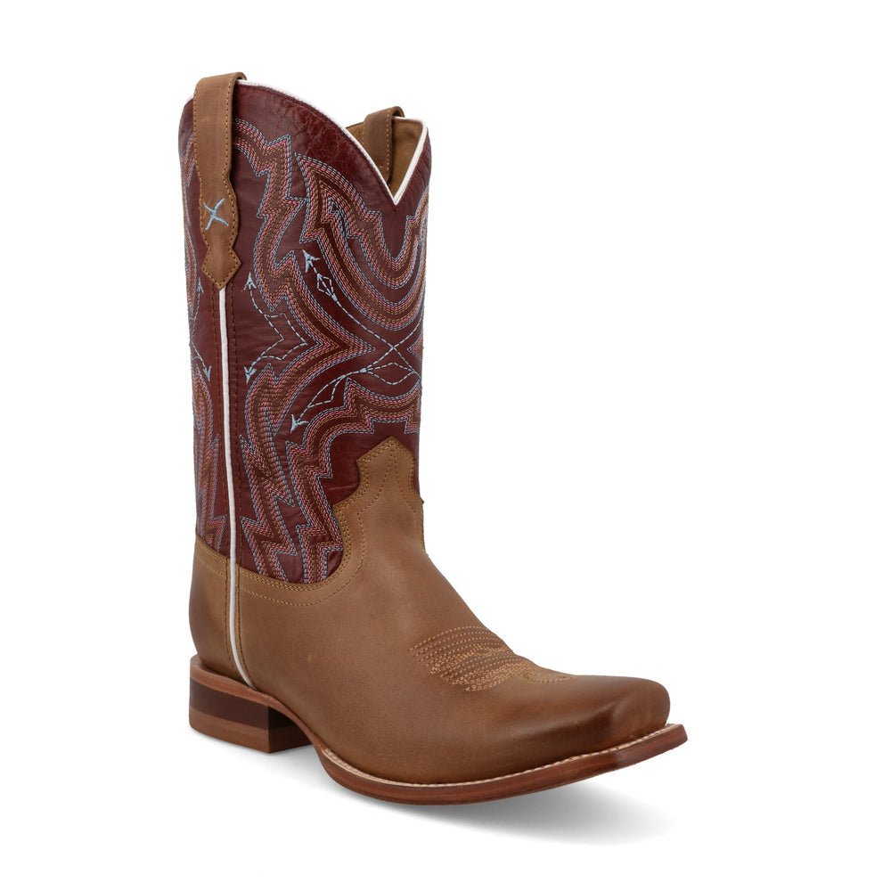 Twisted X Women's 11" Rancher Peanut & Oxblood Square Toe Western Boot - WRAL025 - 5.5B