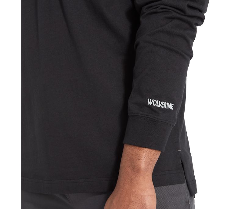 Wolverine Men's Guardian Cotton Black Long Sleeve Pocket T-Shirt - W1208470 - 003 - medium