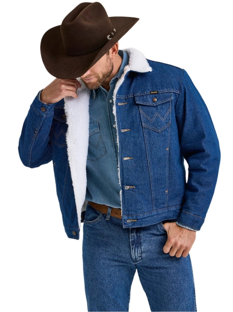 Wrangler Men's Western Sherpa Lined Denim Jacket - 74255PW - S