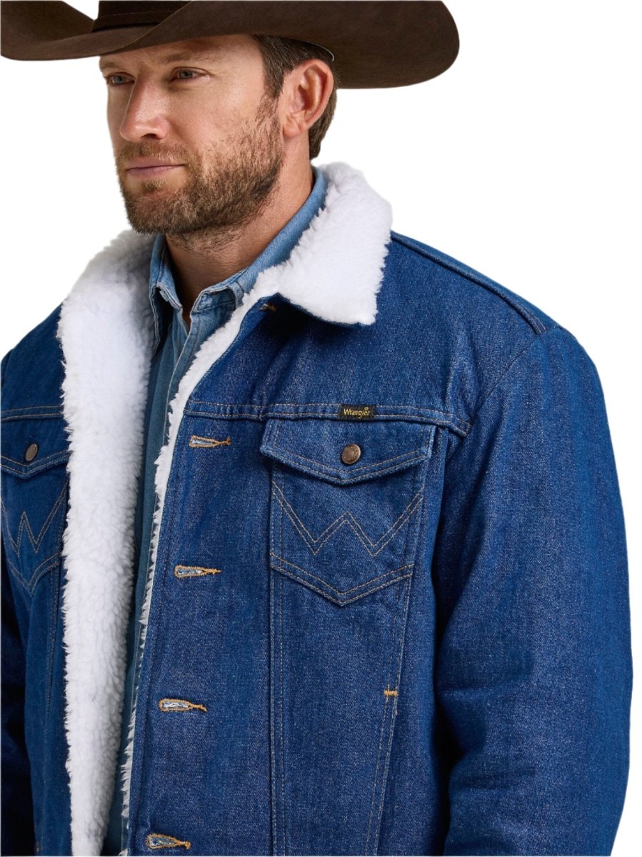 Wrangler Men's Western Sherpa Lined Denim Jacket - 74255PW - S