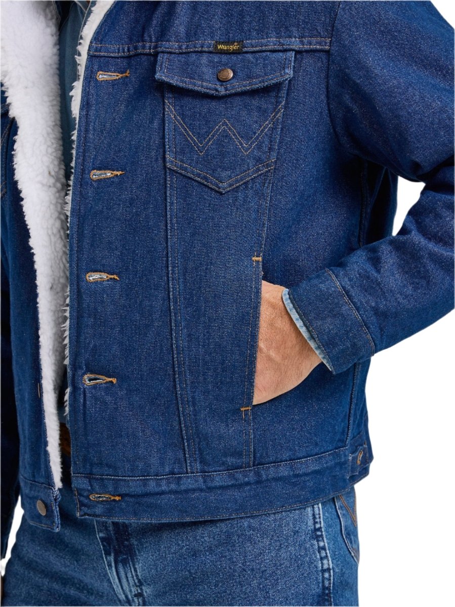 Wrangler Men's Western Sherpa Lined Denim Jacket - 74255PW - S